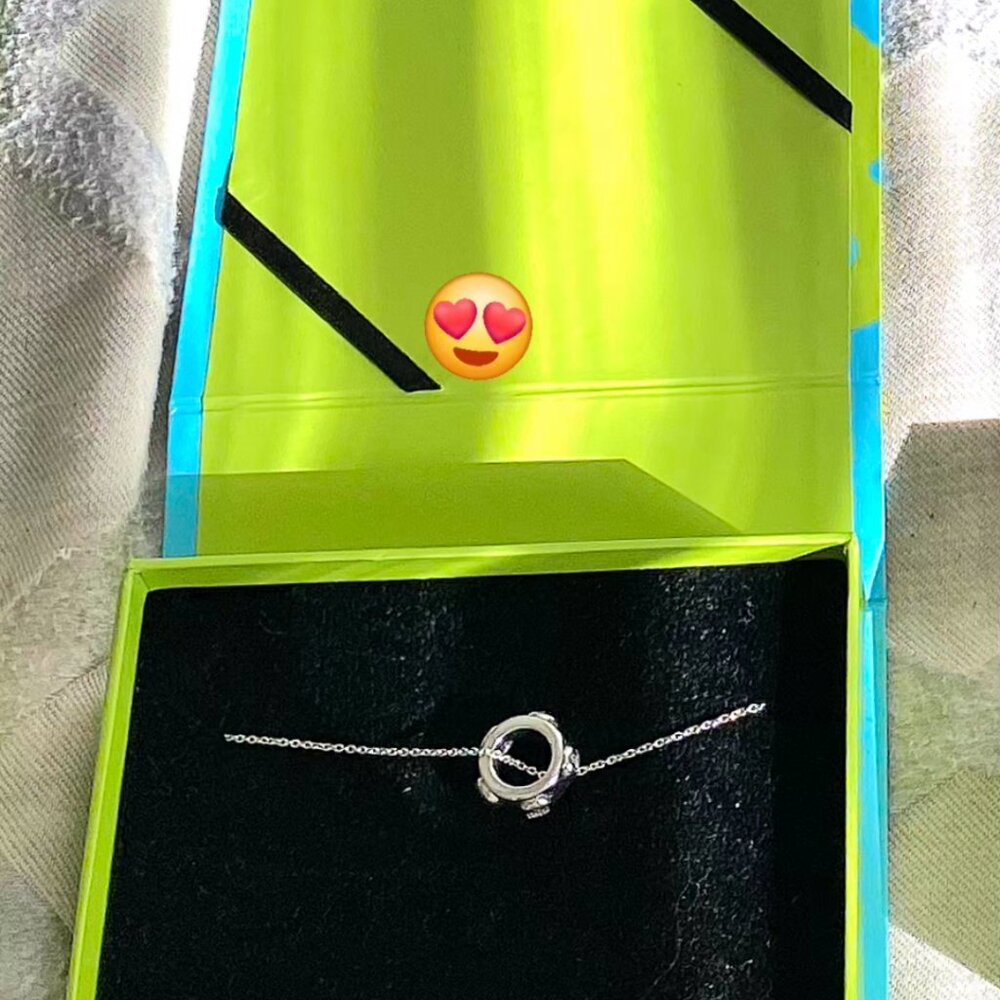 Charles & Colvard Lulu Avenue Sterling Silver & Moissanite Necklace NIB